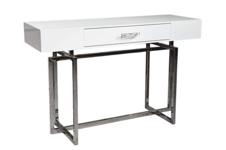 Стол-консоль Гарда-1 P-MJ-003, 120х40х76 см, белый/хром