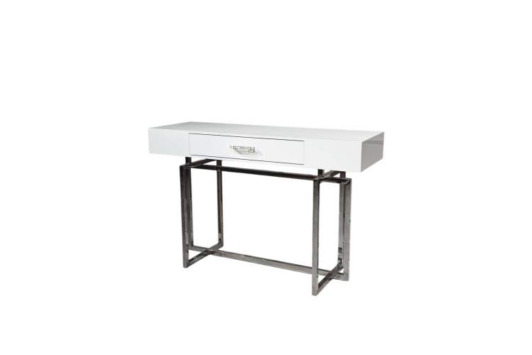 Стол-консоль Гарда-1 P-MJ-003, 120х40х76 см, белый/хром-7