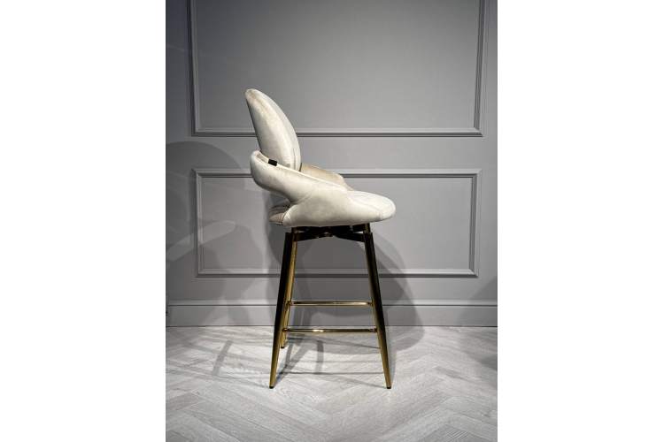 Стул барный Виола BS1376-BG-2, 55х46х105 см, бежевый/золото-5