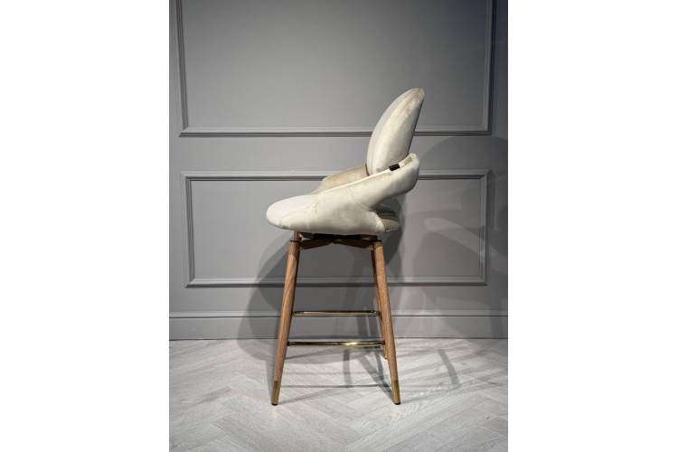 Стул барный Виола BS1376-BG-4, 55х46х105 см, бежевый/орех-9