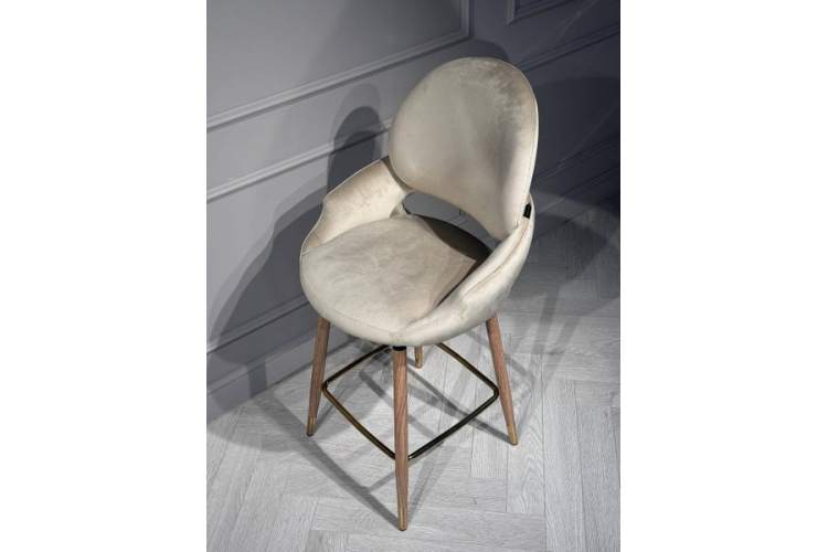 Стул барный Виола BS1376-BG-4, 55х46х105 см, бежевый/орех-6