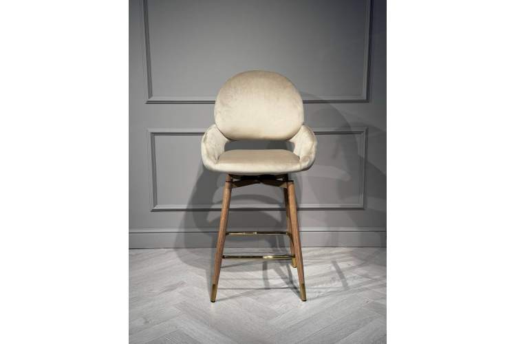 Стул барный Виола BS1376-BG-4, 55х46х105 см, бежевый/орех-7