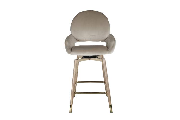Стул барный Виола BS1376-BG-4, 55х46х105 см, бежевый/орех-5