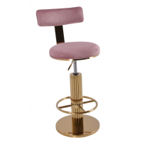Стул барный Вивиан MC111-PK-2, пыльная роза/глянцевое золото