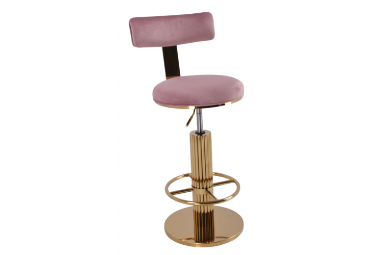 Стул барный Вивиан MC111-PK-2, пыльная роза/глянцевое золото