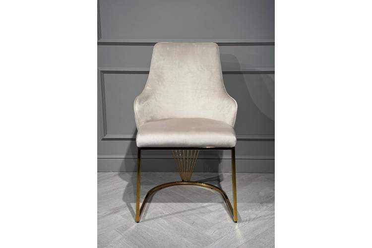 Стул обеденный Сиена MC885-BG-2, 62х57х90 см, бежевый/глянцевое золото-4