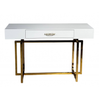 Стол-консоль Гарда-1 P-MJ-003, 120х40х76 см, белый/золото