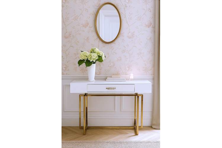 Стол-консоль Гарда-1 P-MJ-003, 120х40х76 см, белый/золото-8