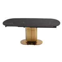 Стол обеденный раскладной Атриум-2 MC3035-140B, 140(30+30)х100х77 см, черная керамика