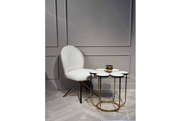 Стул обеденный Авалон BS1240-WT, белый крем/золото-5