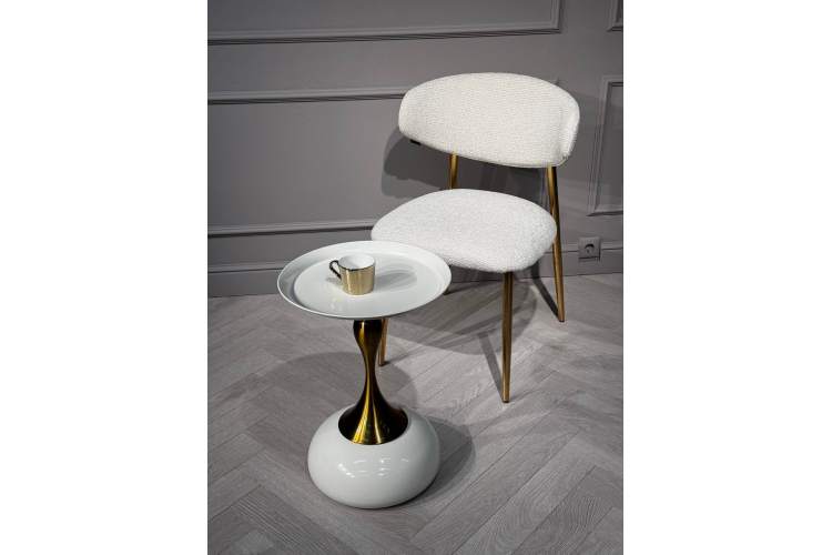 Стул обеденный Оскар ART2969-MK, молочный/глянцевое золото-9