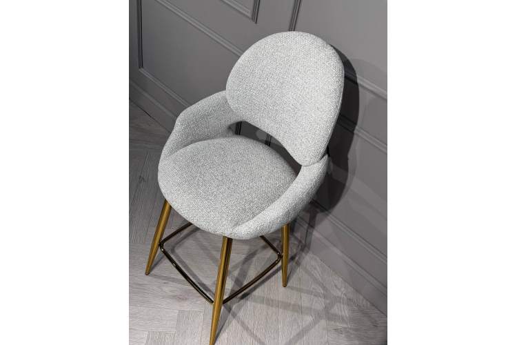 Стул барный Виола BS1241-WT, 55х46х105 см, белый крем/золото-2