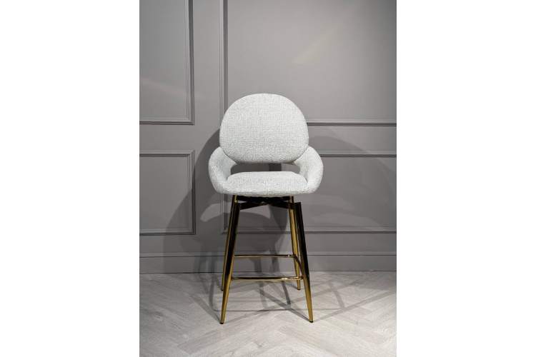 Стул барный Виола BS1241-WT, 55х46х105 см, белый крем/золото