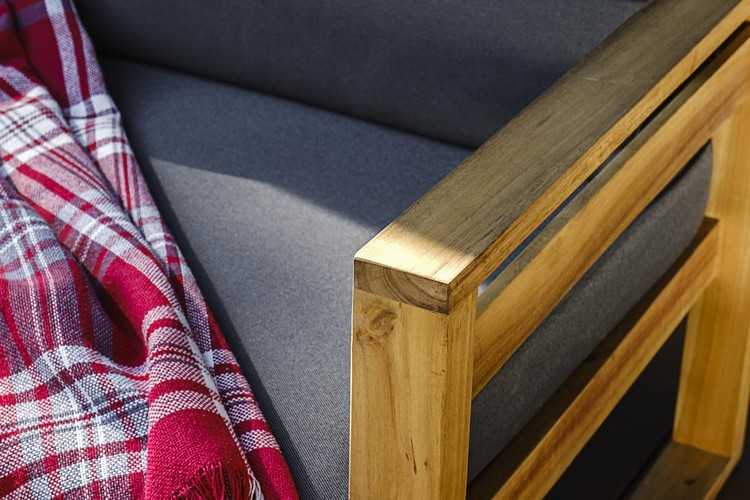 Диванный комплект из акации BOOKA с обеденным столом Joygarden-5