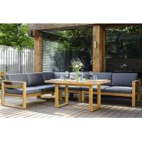 Угловой комплект из акации BOOKA с обеденным столом Joygarden Угловой комплект из акации BOOKA с обеденным столом Joygarden