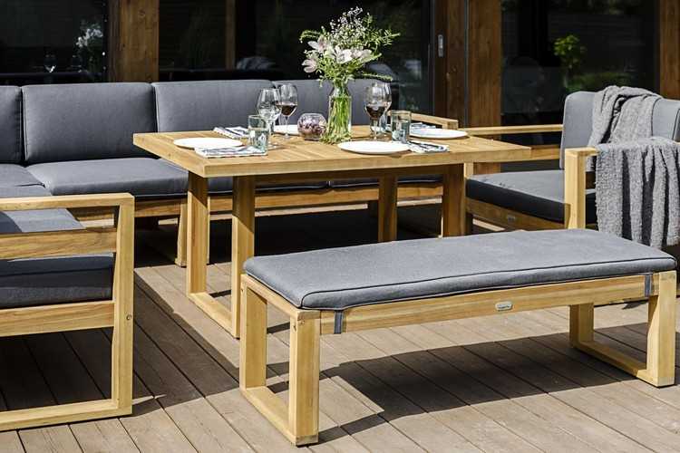 Мебель садовая для лаунж зоны из акации BOOKA с обеденным столом Joygarden-5