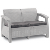 Диван пластиковый Корфу (Corfu love seat) белый (производство Россия)