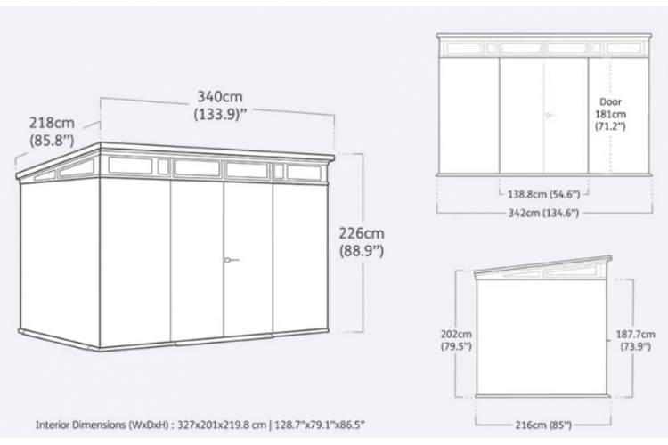 Сарай "Кортина 2.0 11х7" (размеры 342 х 216 см)-1