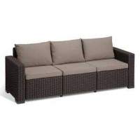 Диван Калифорния 3-х местный (California 3 Sofa), коричневый пластиковый