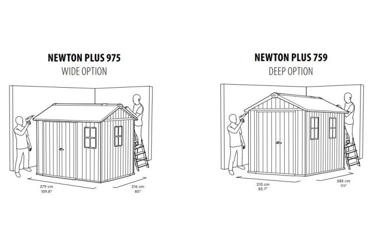 Сарай "Ньютон Плюс 7,5х9" (размеры 210 х 282 или 279 х 216 (wide) см), коричневый (Newton Plus)-9