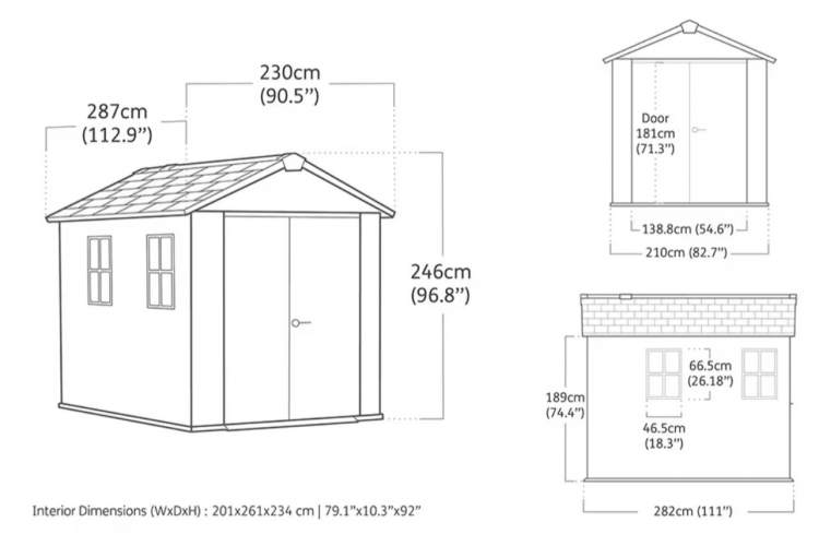 Сарай "Ньютон Плюс 7,5х9" (размеры 210 х 282 или 279 х 216 (wide) см), коричневый (Newton Plus)-2