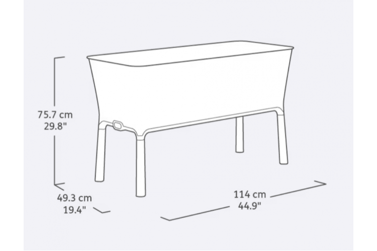 Готовая грядка на ножках Сплендор (Splendor) антрацит-1