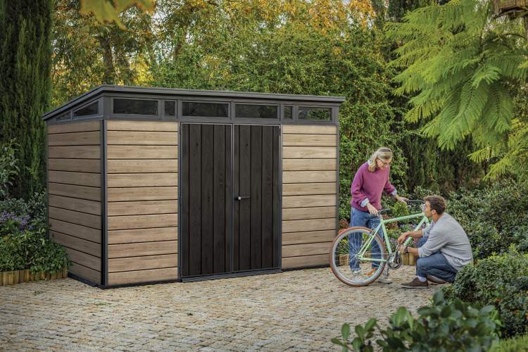 Сарай "Пент 11х7" (светло-коричневый) (размеры 342 х 216 см)-1