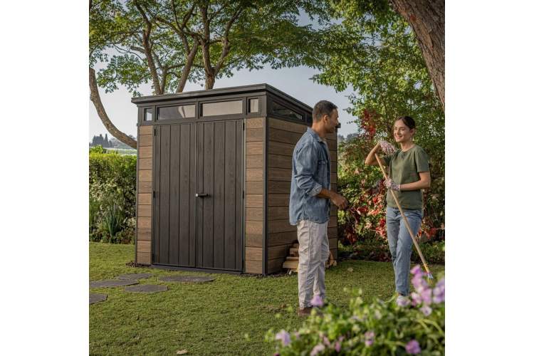 Сарай "Пент 7х7" (темно-коричневый) (размеры 216 х 216 см)-2