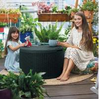 Стол-сундук Раттан (Circa rattan storage box) 140л., графит