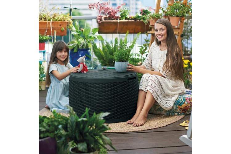 Стол-сундук Раттан (Circa rattan storage box) 140л., графит