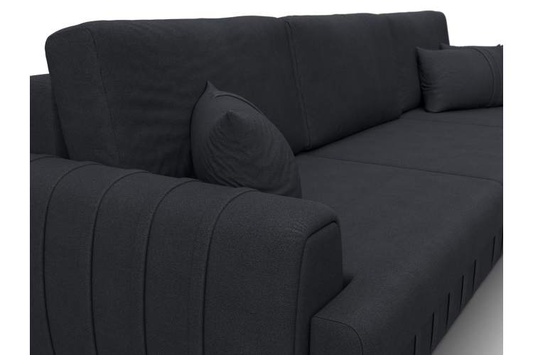 Диван прямой Лига-057 НПБ Лонг Замша JOLY 16 темно-серый-3