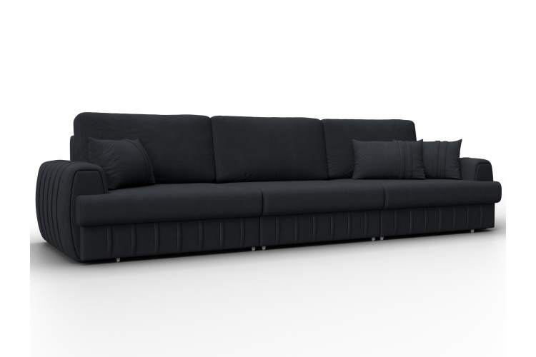 Диван прямой Лига-057 НПБ Лонг Замша JOLY 16 темно-серый