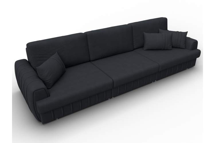 Диван прямой Лига-057 НПБ Лонг Замша JOLY 16 темно-серый-5