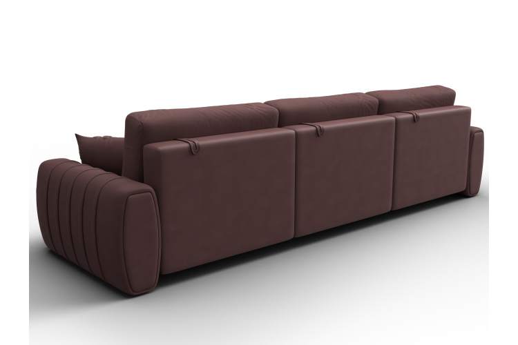 Диван прямой Лига-057 НПБ Лонг Замша JOLY 09 бордовый-4