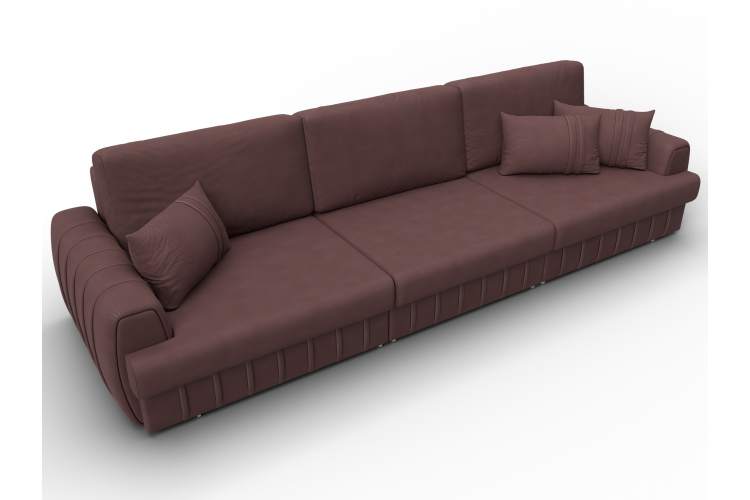 Диван прямой Лига-057 НПБ Лонг Замша JOLY 09 бордовый-5