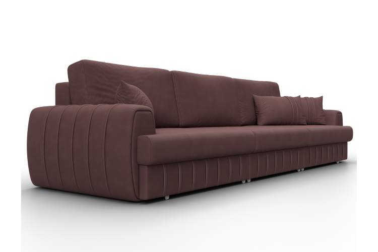 Диван прямой Лига-057 НПБ Лонг Замша JOLY 09 бордовый-2