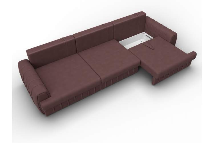 Диван прямой Лига-057 НПБ Лонг Замша JOLY 09 бордовый-6