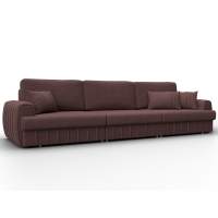 Диван прямой Лига-057 НПБ Лонг Замша JOLY 09 бордовый