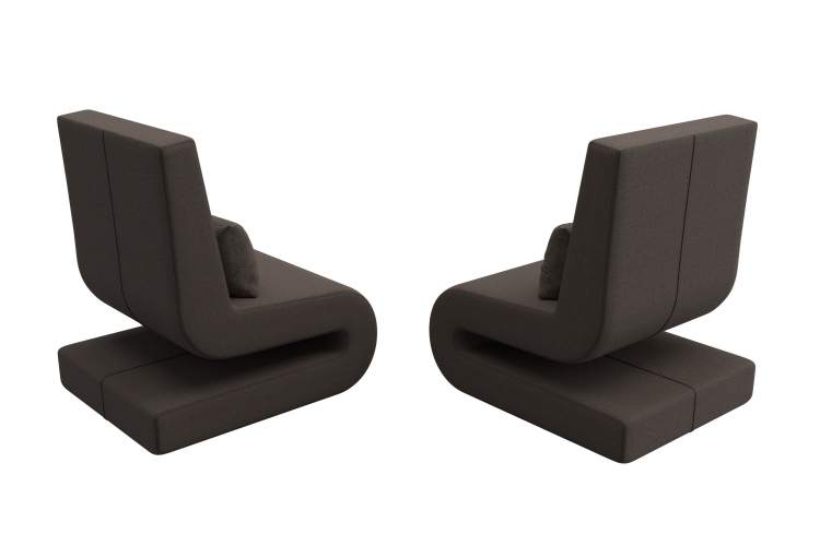 Кресло Волна (2 шт.) Рогожка Амур 05 коричневый-4