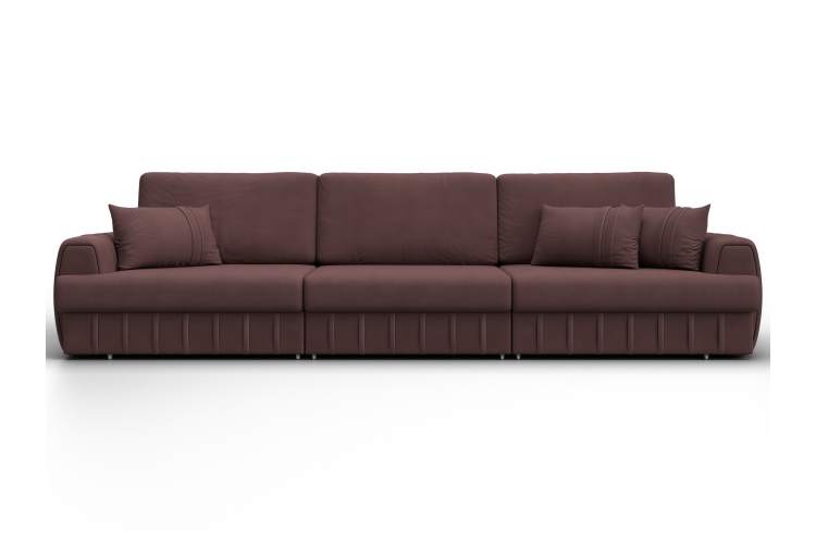 Диван прямой Лига-057 НПБ Лонг Замша JOLY 09 бордовый-1