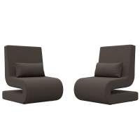 Кресло Волна (2 шт.) Рогожка Амур 05 коричневый