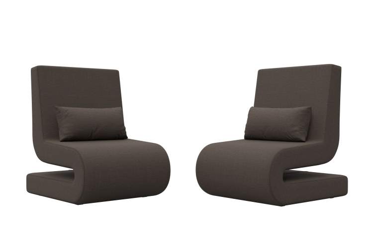 Кресло Волна (2 шт.) Рогожка Амур 05 коричневый