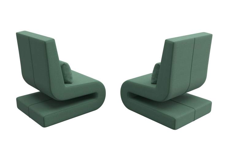 Кресло Волна (2 шт.) Рогожка Амур 11 зеленый-4