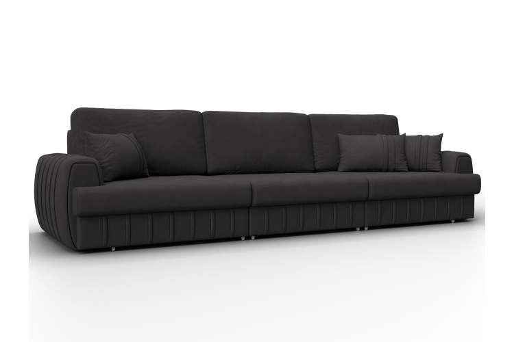 Диван прямой Лига-057 НПБ Лонг Замша JOLY 08 коричневый