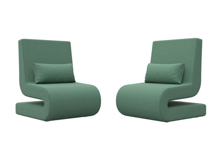 Кресло Волна (2 шт.) Рогожка Амур 11 зеленый