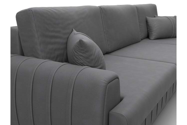 Диван прямой Лига-057 НПБ Лонг Замша JOLY 13 серый-3