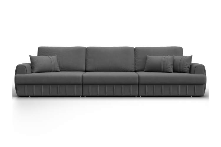 Диван прямой Лига-057 НПБ Лонг Замша JOLY 13 серый-1