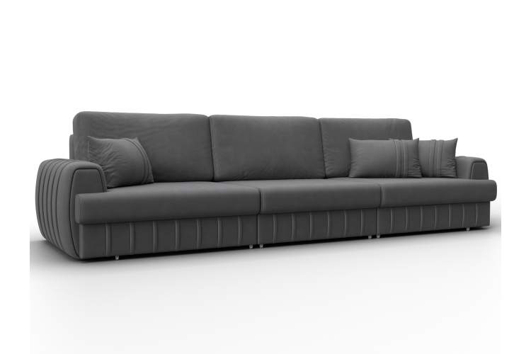 Диван прямой Лига-057 НПБ Лонг Замша JOLY 13 серый