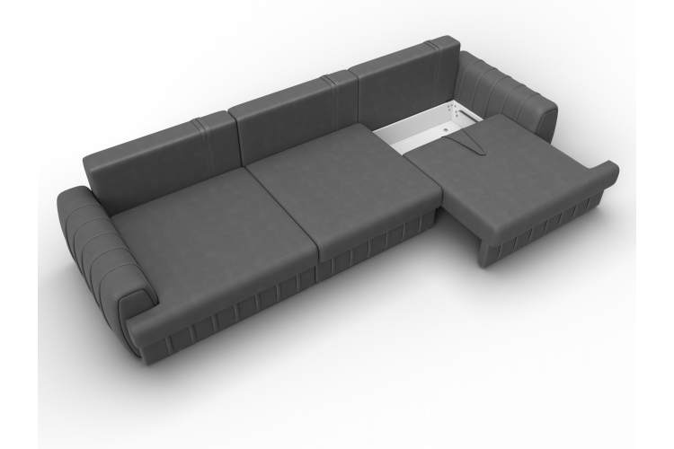 Диван прямой Лига-057 НПБ Лонг Замша JOLY 13 серый-6