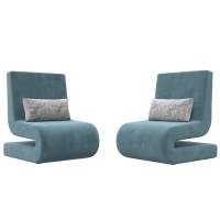 Кресло Волна (2 шт.) Велюр Seven 113 бирюзовый;Seven 17 серый